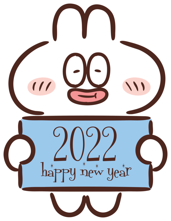 Transparent New Year Logo Cartoon Line for Happy New Year 2022 for New Year