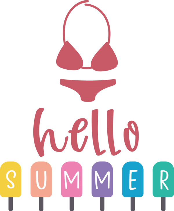 Transparent Summer Day Logo Design Signage for Hello Summer for Summer Day