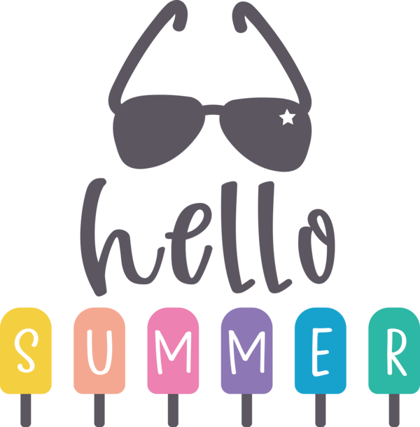 Transparent Summer Day Sunglasses Logo Glasses for Hello Summer for Summer Day