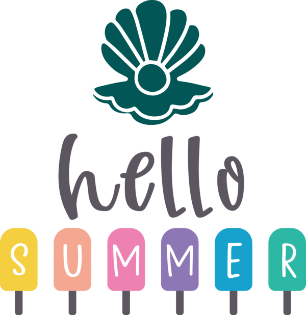 Transparent Summer Day Logo Design Text for Hello Summer for Summer Day