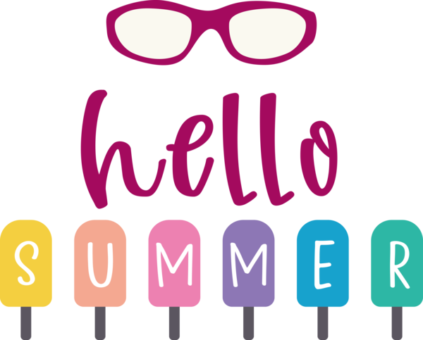 Transparent Summer Day Logo Glasses Design for Hello Summer for Summer Day