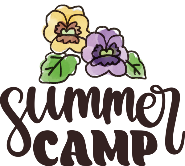 Transparent Summer Day Flower Drawing Logo for Summer Camp for Summer Day