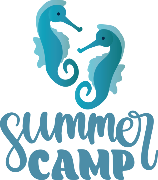 Transparent Summer Day Seahorses Cat Drawing for Summer Camp for Summer Day