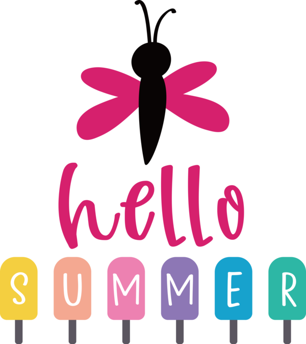 Transparent Summer Day Insects Logo Design for Hello Summer for Summer Day