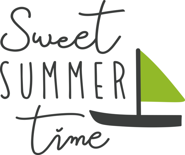 Transparent Summer Day Logo Calligraphy Black and white for Sweet Summer for Summer Day