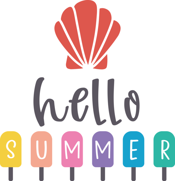 Transparent Summer Day Logo Signage Line for Hello Summer for Summer Day