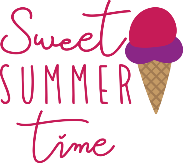 Transparent Summer Day Ice Cream Cone Logo Line for Sweet Summer for Summer Day