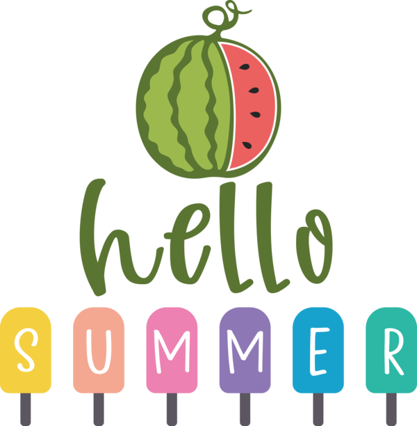 Transparent Summer Day Logo Green Design for Hello Summer for Summer Day