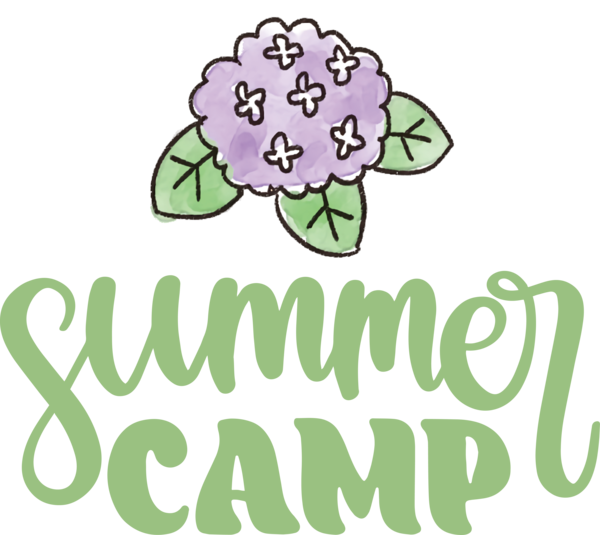 Transparent Summer Day Floral design Logo Cut flowers for Summer Camp for Summer Day