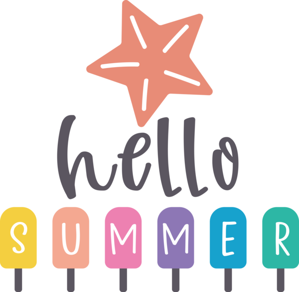 Transparent Summer Day Logo Design Signage for Hello Summer for Summer Day