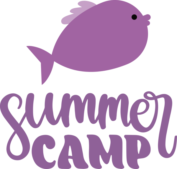 Transparent Summer Day Logo Violet Line for Summer Camp for Summer Day
