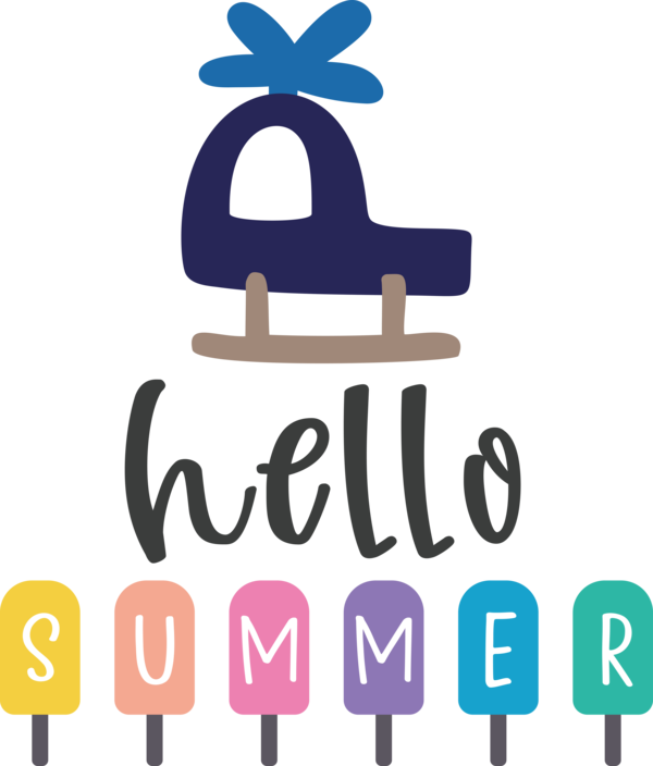 Transparent Summer Day Logo Design Text for Hello Summer for Summer Day