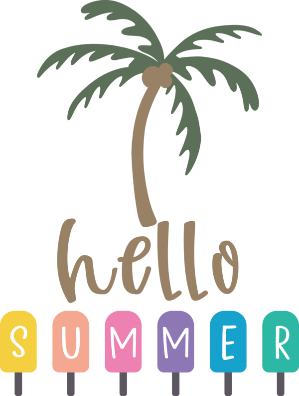 Transparent Summer Day Palm trees Logo Plant for Hello Summer for Summer Day