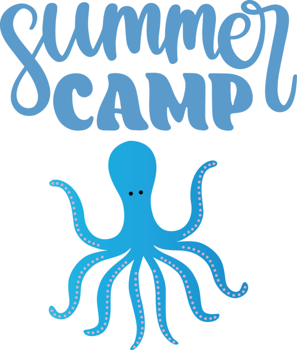 Transparent Summer Day Octopus Logo Design for Summer Camp for Summer Day