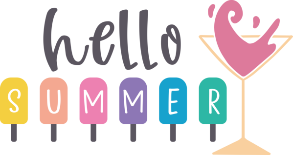Transparent Summer Day Logo Line art Design for Hello Summer for Summer Day