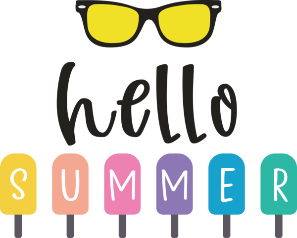 Transparent Summer Day Sunglasses Glasses Logo for Hello Summer for Summer Day
