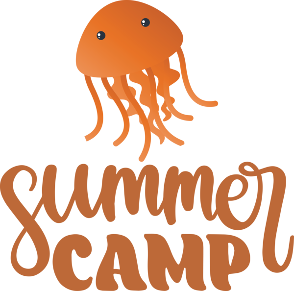 Transparent Summer Day Octopus Logo Cartoon for Summer Camp for Summer Day