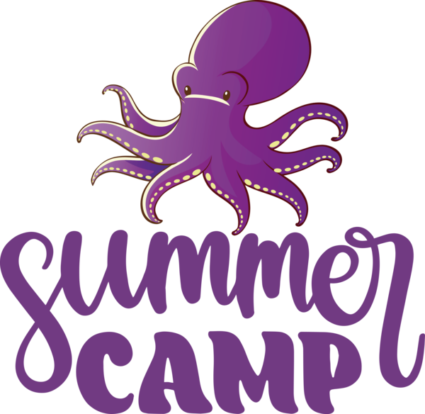 Transparent Summer Day Octopus Logo Summer camp for Summer Camp for Summer Day