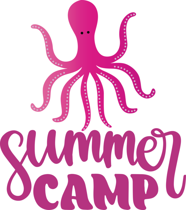 Transparent Summer Day Octopus Logo Cartoon for Summer Camp for Summer Day