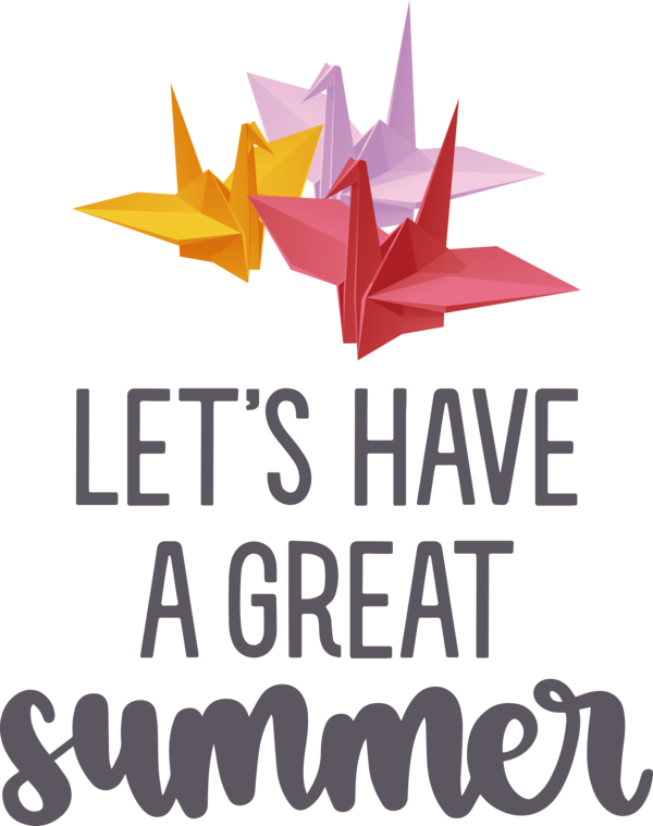 Transparent Summer Day Logo Orizuru Cranes for Best Summer for Summer Day