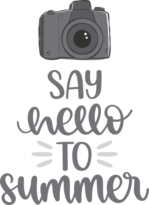 Transparent Summer Day Logo Camera Accessory Black and white for Hello Summer for Summer Day