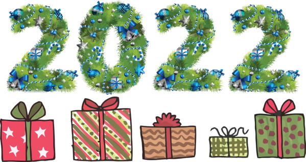 Transparent New Year Meter Font Tree for Happy New Year 2022 for New Year