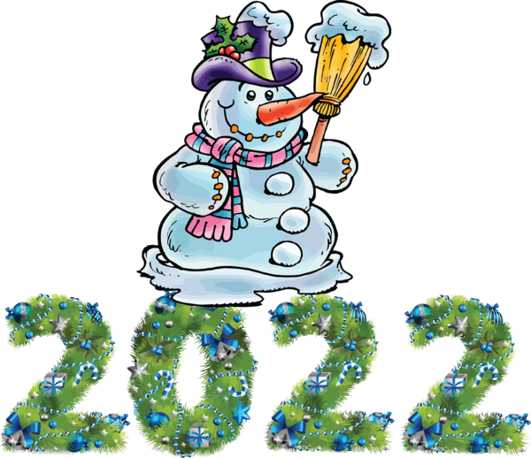 Transparent New Year Cartoon Character Flower for Happy New Year 2022 for New Year