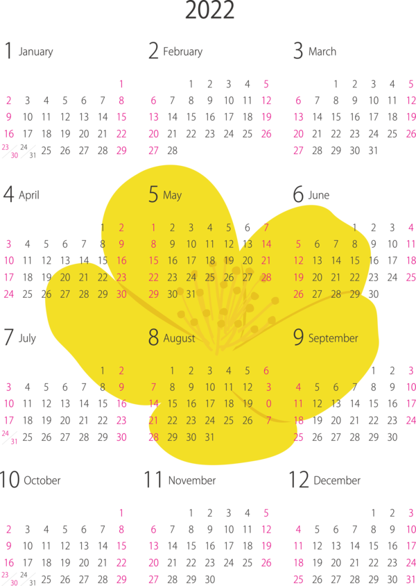 Transparent New Year Calendar System Line Font for Printable 2022 Calendar for New Year