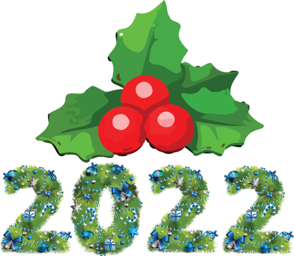 Transparent New Year Holly Christmas Tree Fir for Happy New Year 2022 for New Year