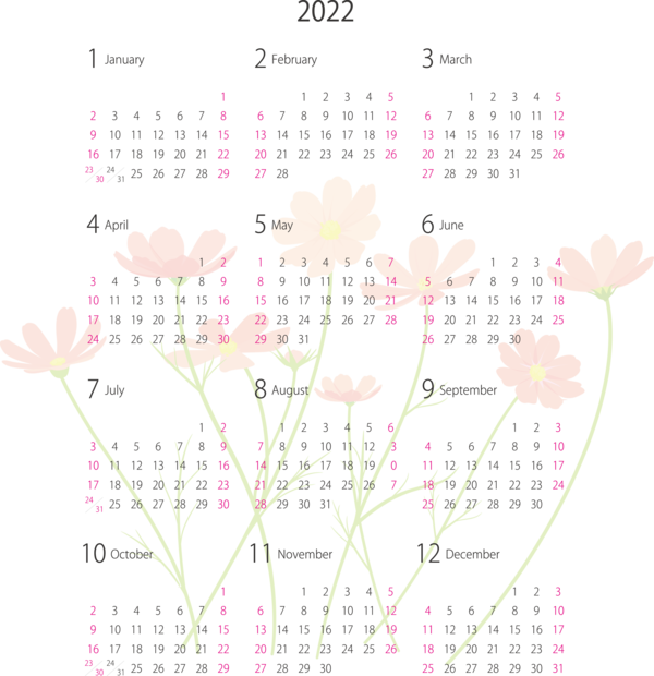 Transparent New Year Calendar System Calendar Design for Printable 2022 Calendar for New Year