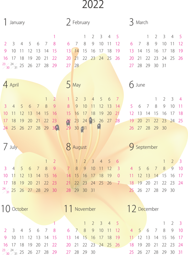 Transparent New Year Calendar System Calendar Public holiday for Printable 2022 Calendar for New Year