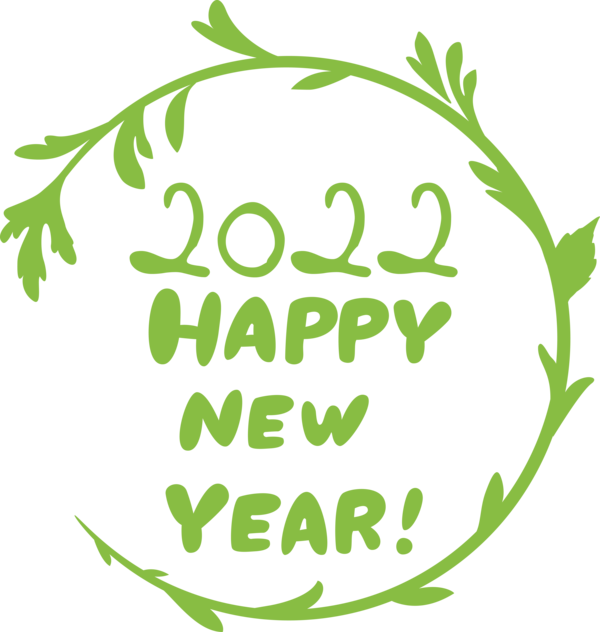 Transparent New Year Leaf Plant stem Line art for Happy New Year 2022 for New Year