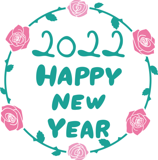 Transparent New Year Design Rose Flower for Happy New Year 2022 for New Year