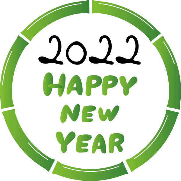 Transparent New Year Logo Green Produce for Happy New Year 2022 for New Year