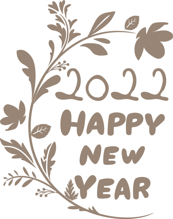 Transparent New Year Leaf Visual arts Design for Happy New Year 2022 for New Year