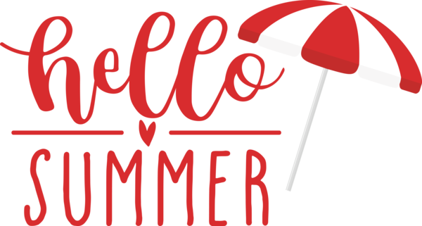 Transparent Summer Day Logo Red Design for Hello Summer for Summer Day
