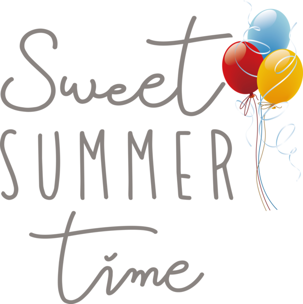 Transparent Summer Day Logo Design Balloon for Sweet Summer for Summer Day