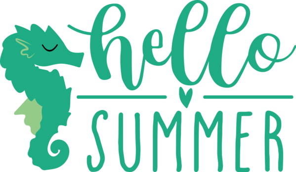 Transparent Summer Day Logo Cartoon Green for Hello Summer for Summer Day