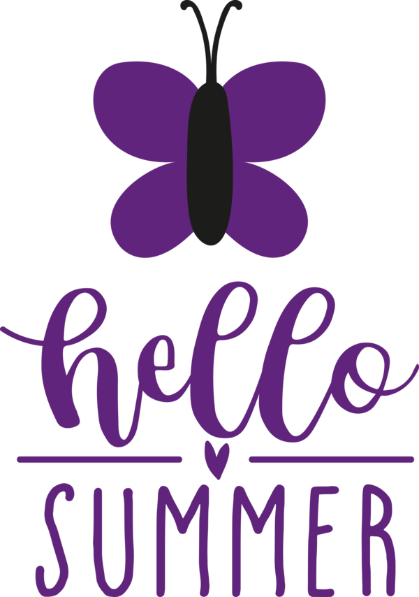 Transparent Summer Day Butterflies Logo Design for Hello Summer for Summer Day