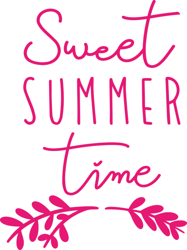 Transparent Summer Day Flower Design Calligraphy for Sweet Summer for Summer Day