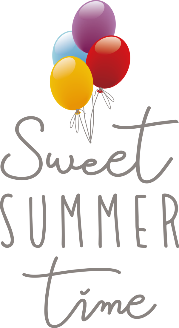 Transparent Summer Day Logo Balloon Line for Sweet Summer for Summer Day