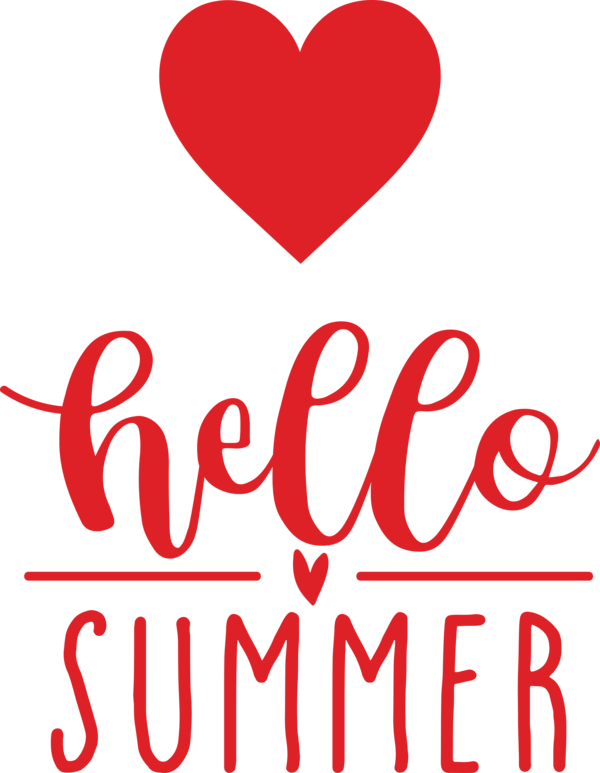 Transparent Summer Day Logo Valentine's Day Line for Hello Summer for Summer Day