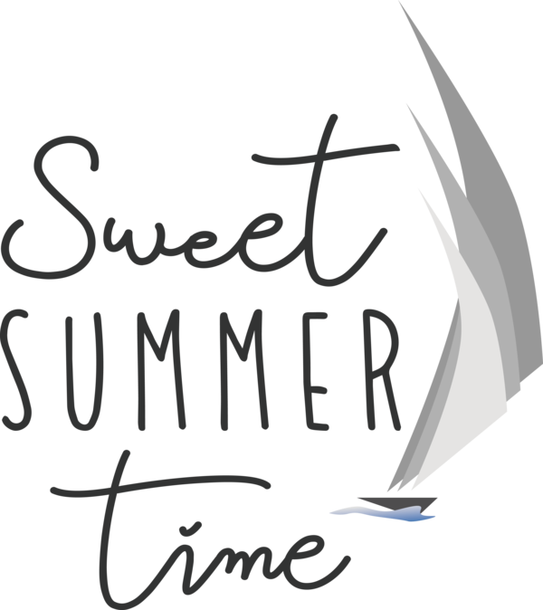 Transparent Summer Day Line art Logo Black and white for Sweet Summer for Summer Day