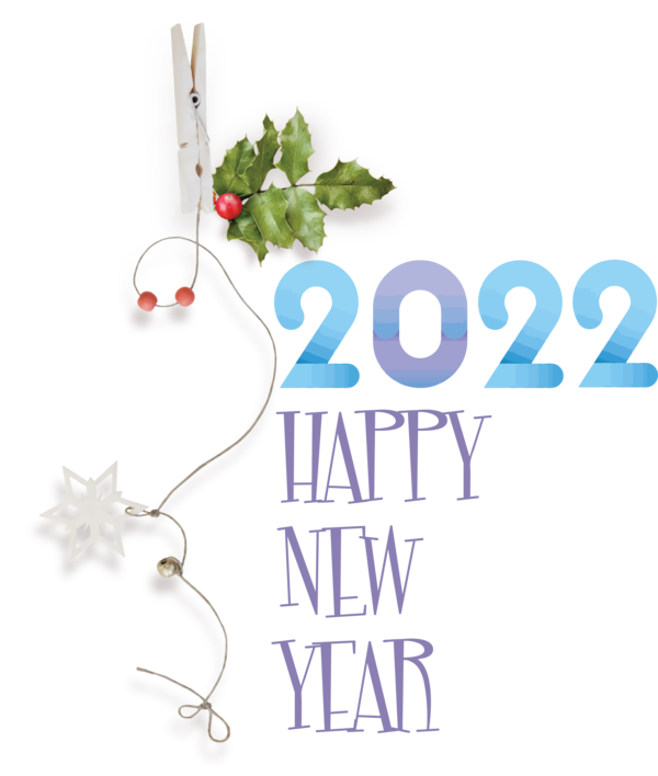 Transparent New Year Floral design Christmas Ornament M Design for Happy New Year 2022 for New Year