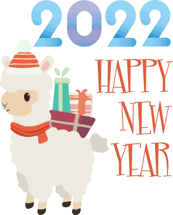 Transparent New Year Christmas Day Cartoon Character for Happy New Year 2022 for New Year