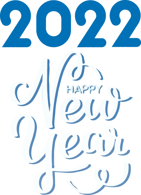 Transparent New Year Logo Design Calligraphy for Happy New Year 2022 for New Year
