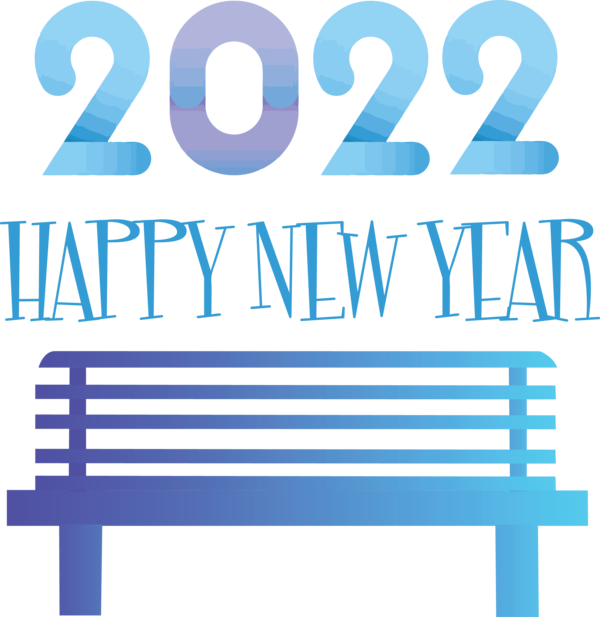 Transparent New Year Logo Font Line for Happy New Year 2022 for New Year