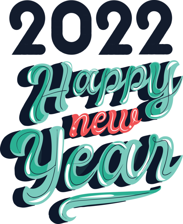 Transparent New Year Logo Font Poster for Happy New Year 2022 for New Year