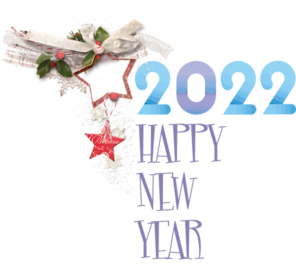 Transparent New Year Logo Font Christmas Ornament M for Happy New Year 2022 for New Year