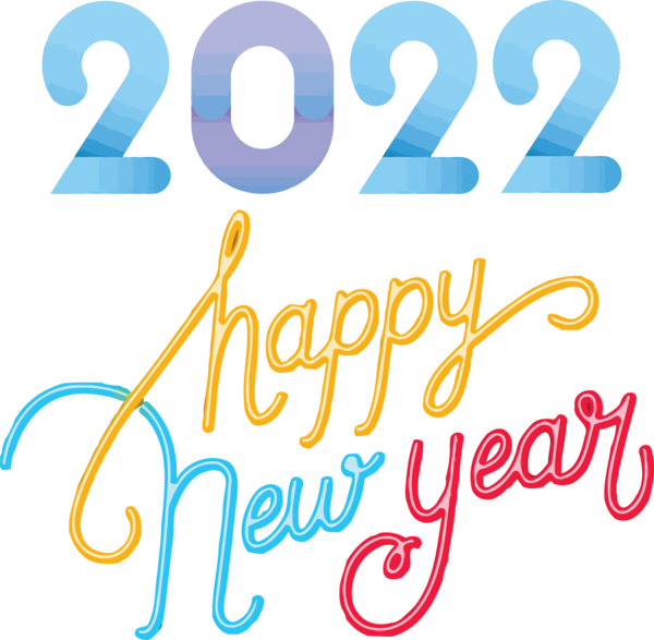 Transparent New Year Logo Design Line for Happy New Year 2022 for New Year